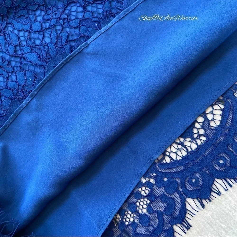 J.Crew NWT sapphire blue eyelash lace bow blouse *shop@iamwarrior
